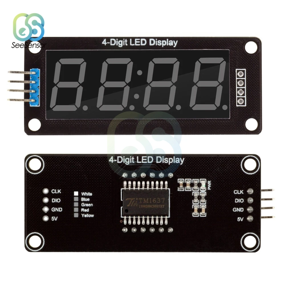 TM1637 0 56 дюйма 4 значные цифровые часы со светодиодным дисплеем Светодиодная