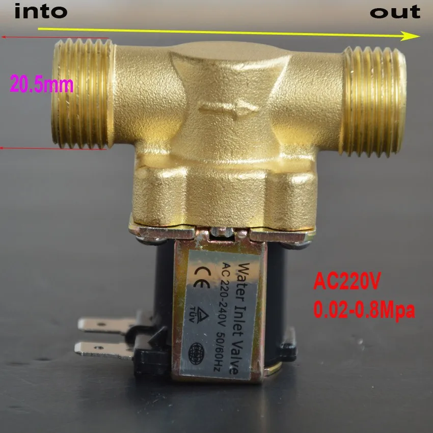 1/" полностью металлический DC 12 В 24 В или AC 220 В Электрический электромагнитный клапан Вода и переключатель потока воздуха воды на входе переключатель потока 0,02-МПа