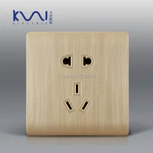 Kempinski Роскошная настенная розетка, шампанское золото, 5 отверстий электрическая розетка, AC 110~ 250 В, 10A, C31 серия