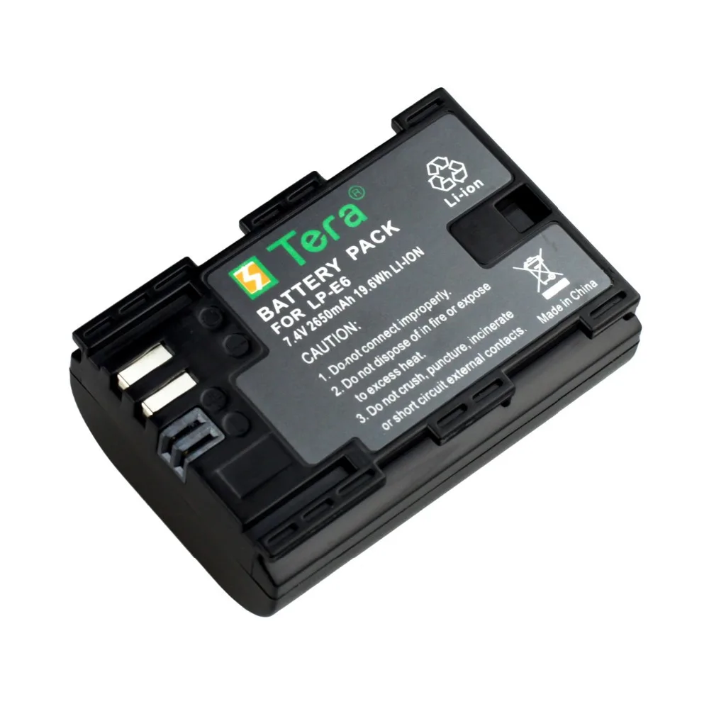 Tera LP E6 Battery for Camera Canon EOS 5D Mark II III 5DS 6D 60D 7D 70D 2650mAhin Digital