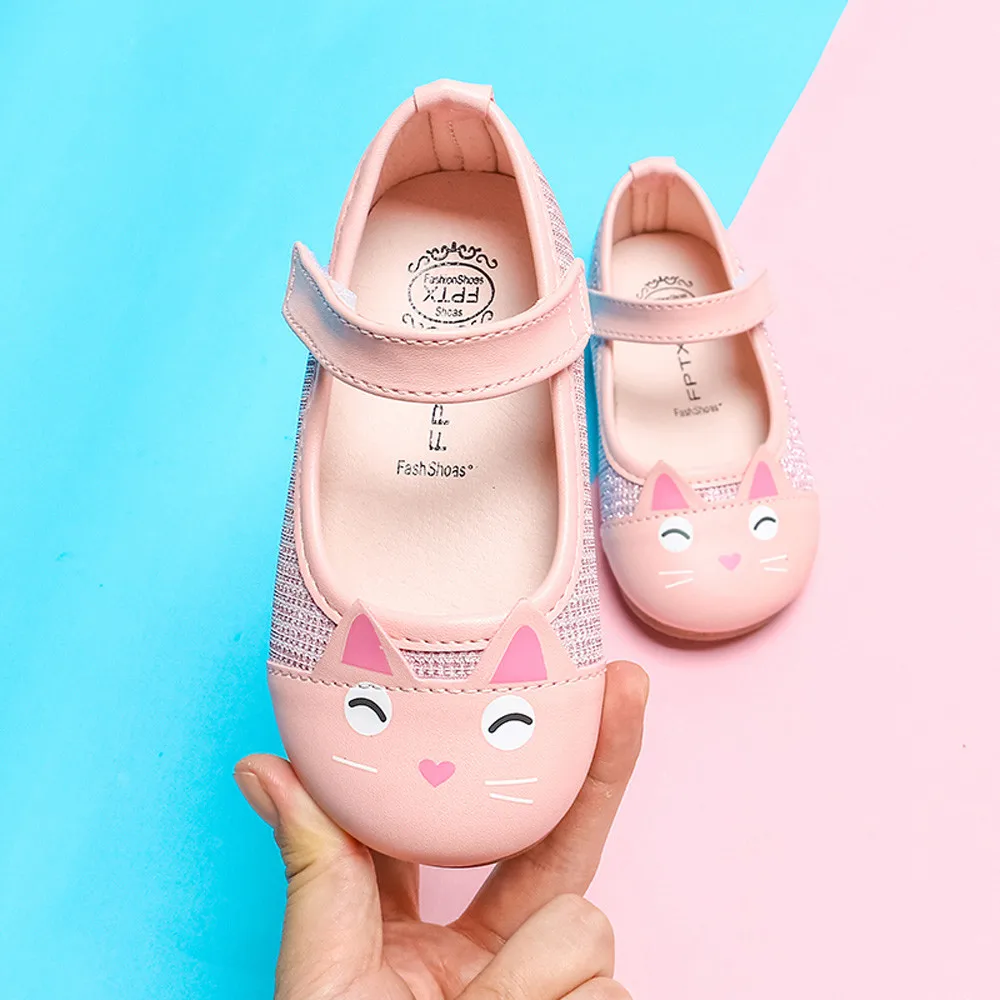 

MUQGEW Cute Cartoon cat Girls Children Leather Single Shoes for Toddlers Kids Princess Shoes Calzado para nios YL-NEW