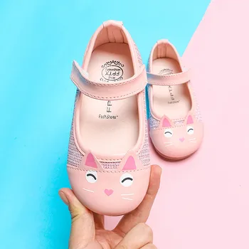

Toddler Baby Girls Children Cute Cartoon Cat Leather Single Shoes Princess Shoes 2020 New Children's Shoes Spring Zapatos #H