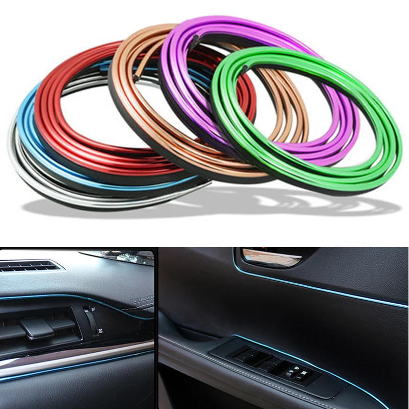 

5M Car Interior Mouldings Trims Decoration Line Strips Car-styling Door Dashboard Air Outlet Decorative Auto Accessories