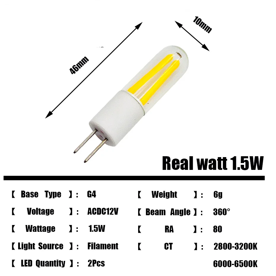 Мини светодиодный светильник G4 с нитью COB ACDC12V стеклянный Точечный светильник лампа замена галогенная лампа люстра светильник ing Высокий люмен светильник s