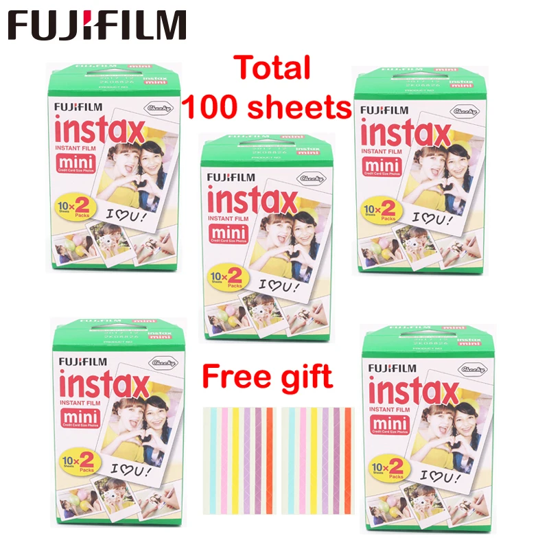 Original 100 Sheet Fujifilm Fuji Instax Mini White Film Instant Photo ...