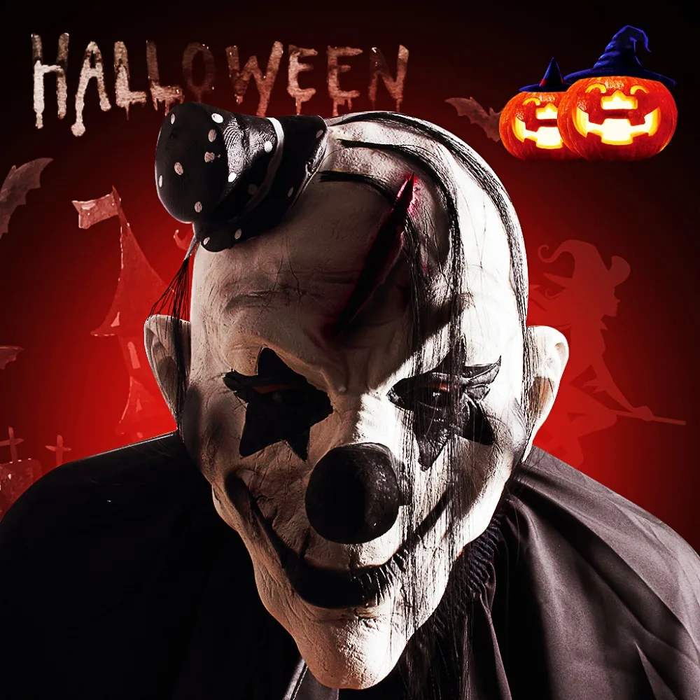 Halloween Horror Clown Mask Scary Masquerade Costumes For Halloween Party (6)