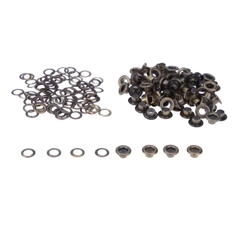 100pcs Clothes Shoes Scrapbook Eyelets Round Inner Hole 4/5/6/8mm Metal