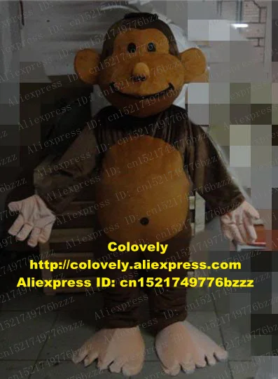 Brown Monkey Orangutan Gorilla Ape Simian Mascot Costume Adult Cartoon Character Performn ACTING Marketing Promotions zz7510 |