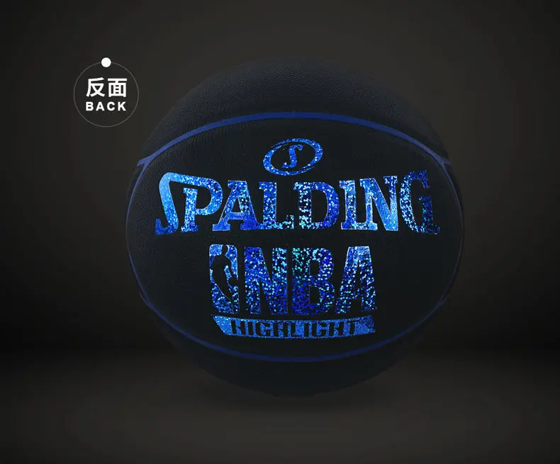 SPALDING Highlight Blue flash star кожа PU материал Размер 7 Официальный Вес мяч baloncesto basketbol 76-019Y