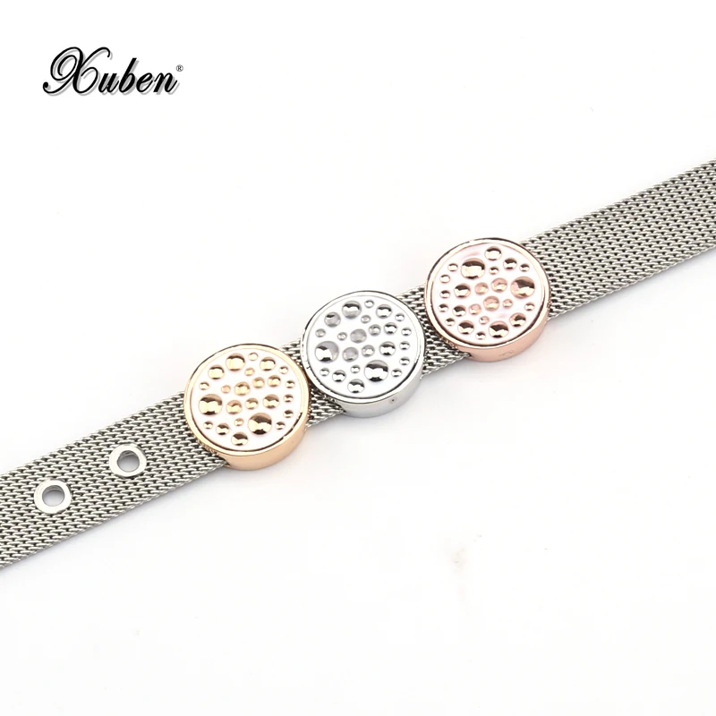 

Round Disc charms white mud fit 10 mm width Bracelet for Leather bangle Wrap Bracelets 1 PCS xuben sale