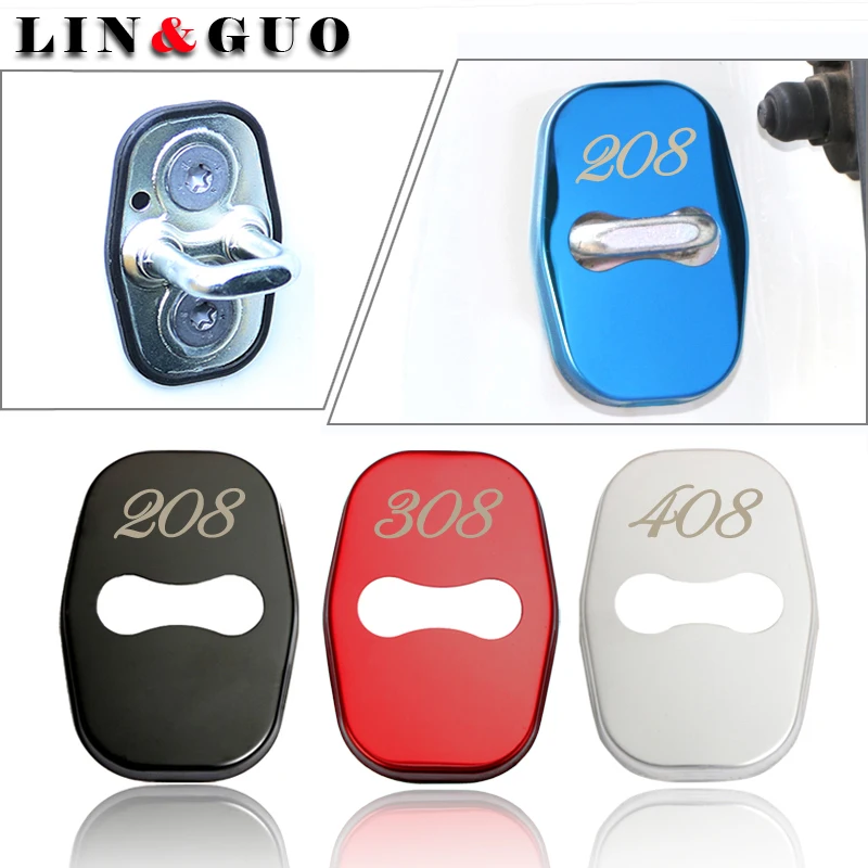 

Car Styling Auto Door Lock Rust Plastic Cover Case For Peugeot 208 308 408 508 2008 3008 Car Badge Accessories Car Styling