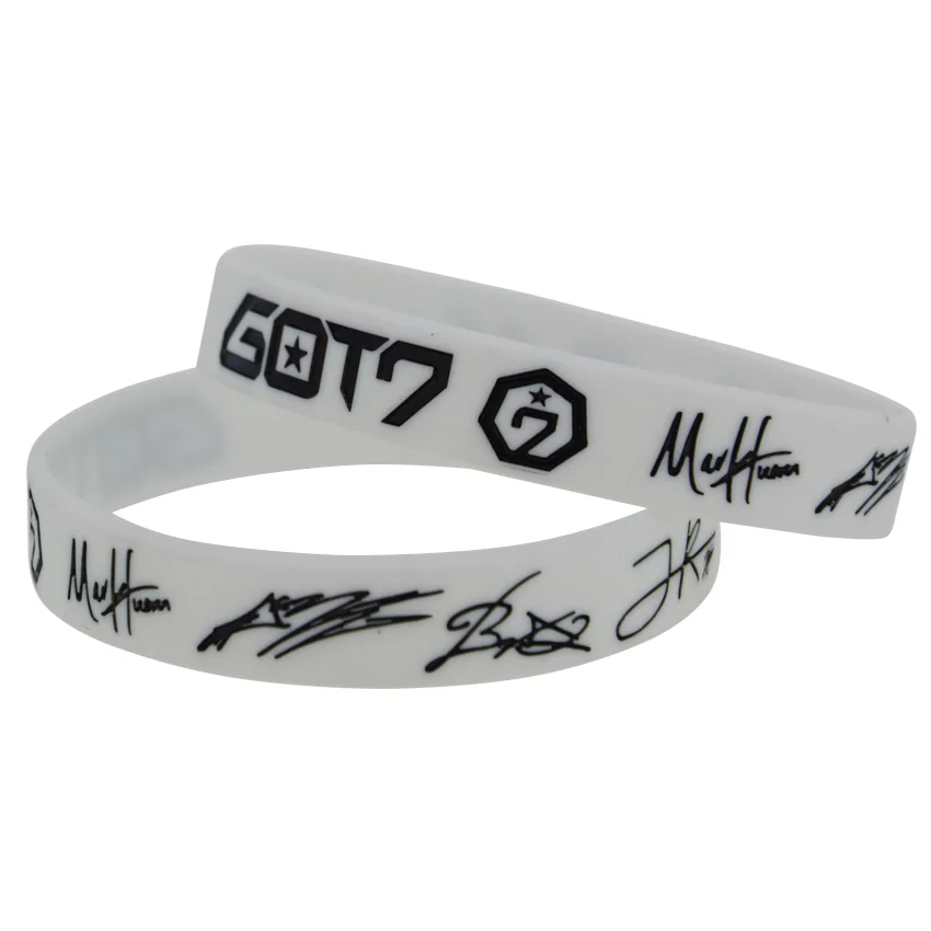 

1piece GOT7 with Member Signature Siliocne Wristband Debossed Logo