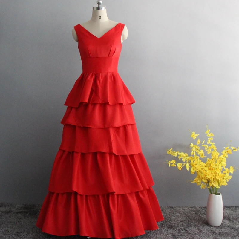 New Arrival V Neck A-Line evening dresses long Red ever pretty abendkleider 2019 Robe de soiree Formal dress Party gowns