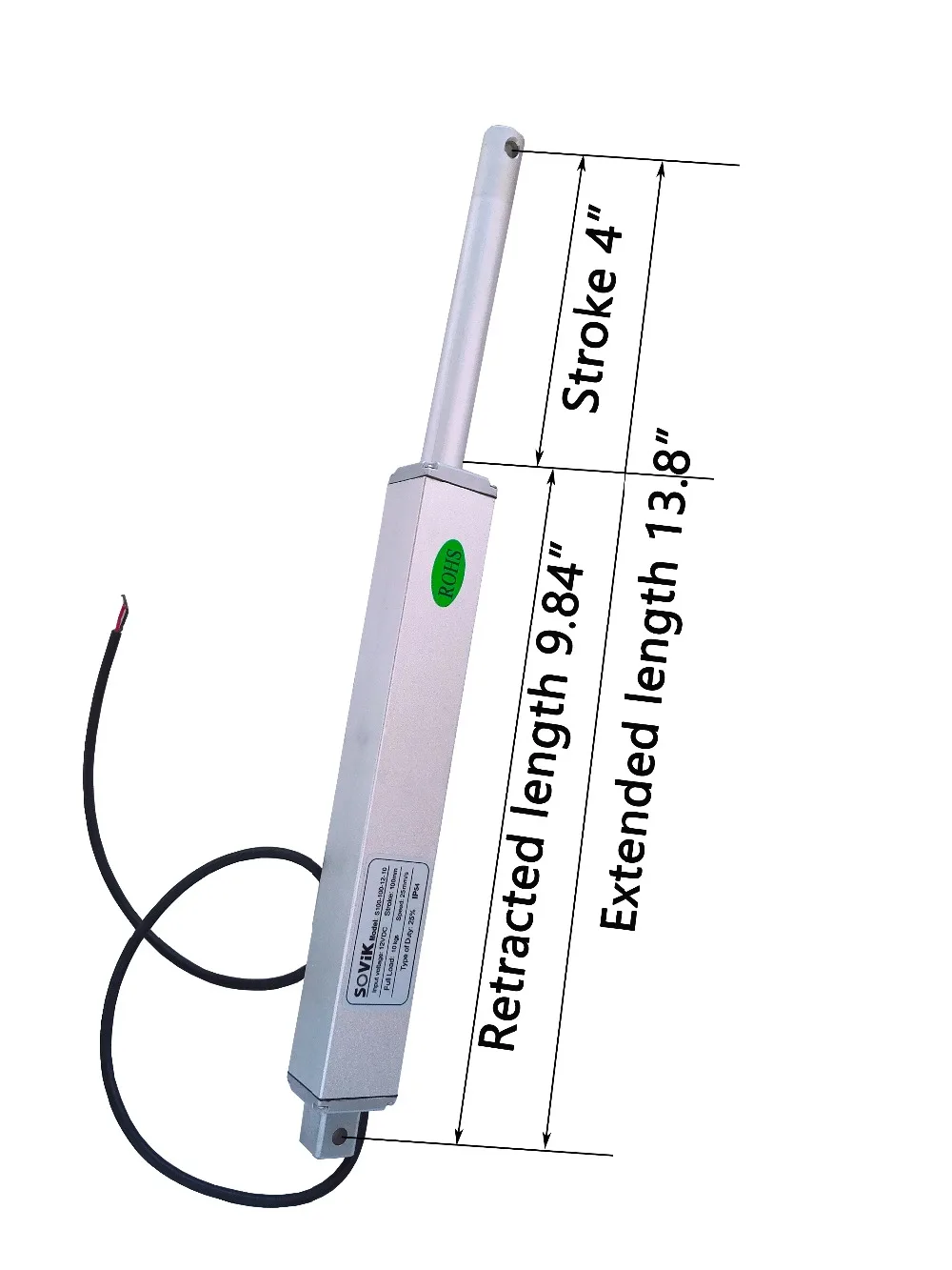100mm 4 polegadas curso motor elétrico 100n