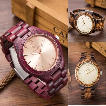 

2018 New UWOOD UW1001 Fashion Unique Wood Wristwatch Men's Japan Movement Quartz Watch Classic Folding Clasp with Wooden Band