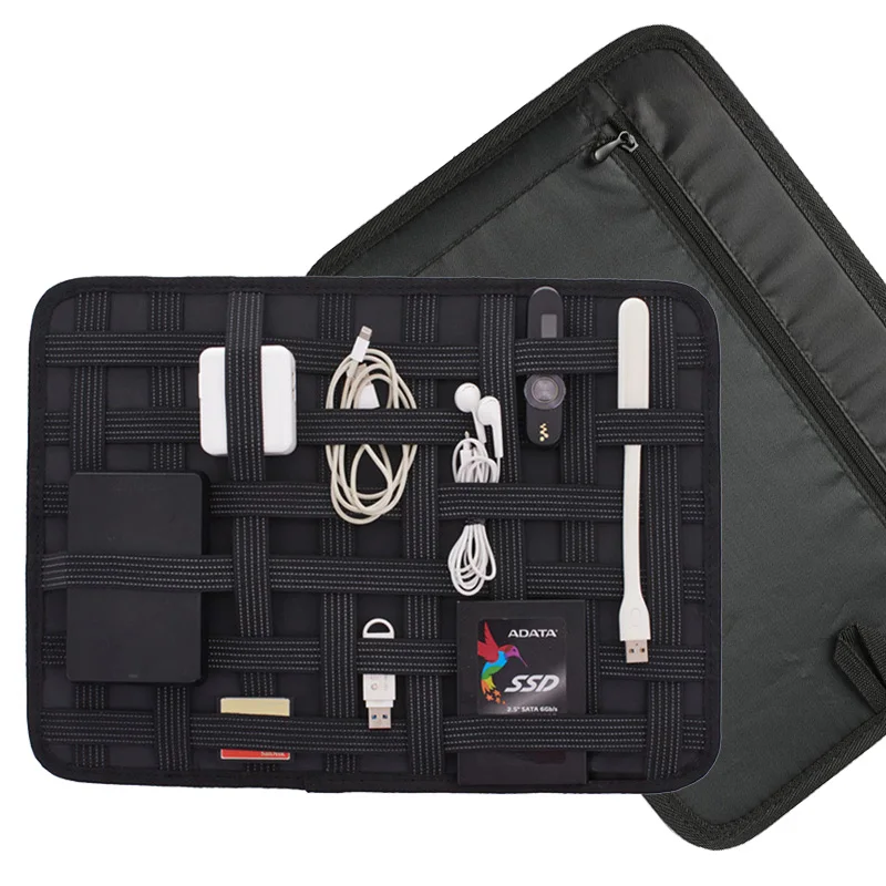 

Electronic Gadget Travel Rope Elastic band Organizer Board Multipurpose Travel Bags Tote Bag for Hard Disk USB Phone Adapter