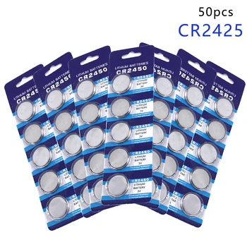 

Centechia Hot Sale 50pcs Cell Button Coin Battery CR2450 2450 ECR2450 KCR2450 5029LC LM2450 Lithium Battery