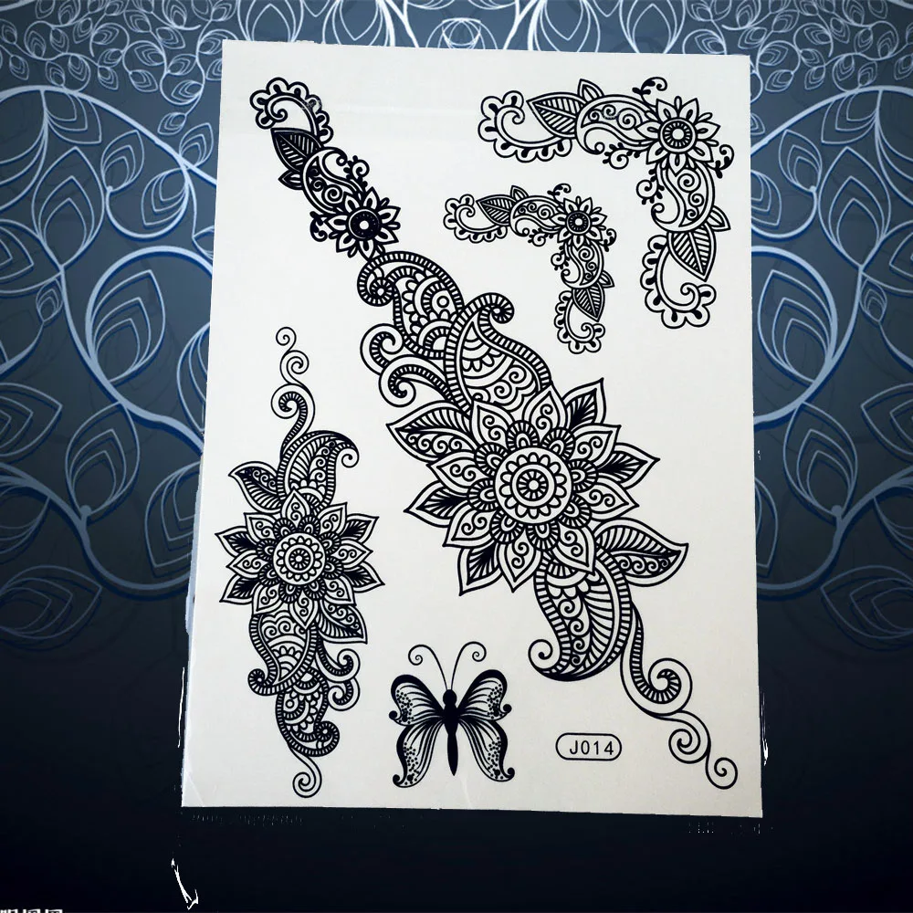 1PC Sexy Women Wedding Henna  Lace Flash Temporary  Tattoo  