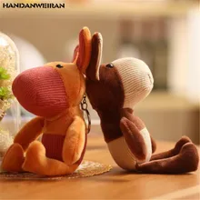 HANDANWEIRAN 1PCS New Big Ear Donkey Pendant Plush Toy Korean Version Of The Mini Cute Donkeys Toys Company Activities Gift 18CM donkeys