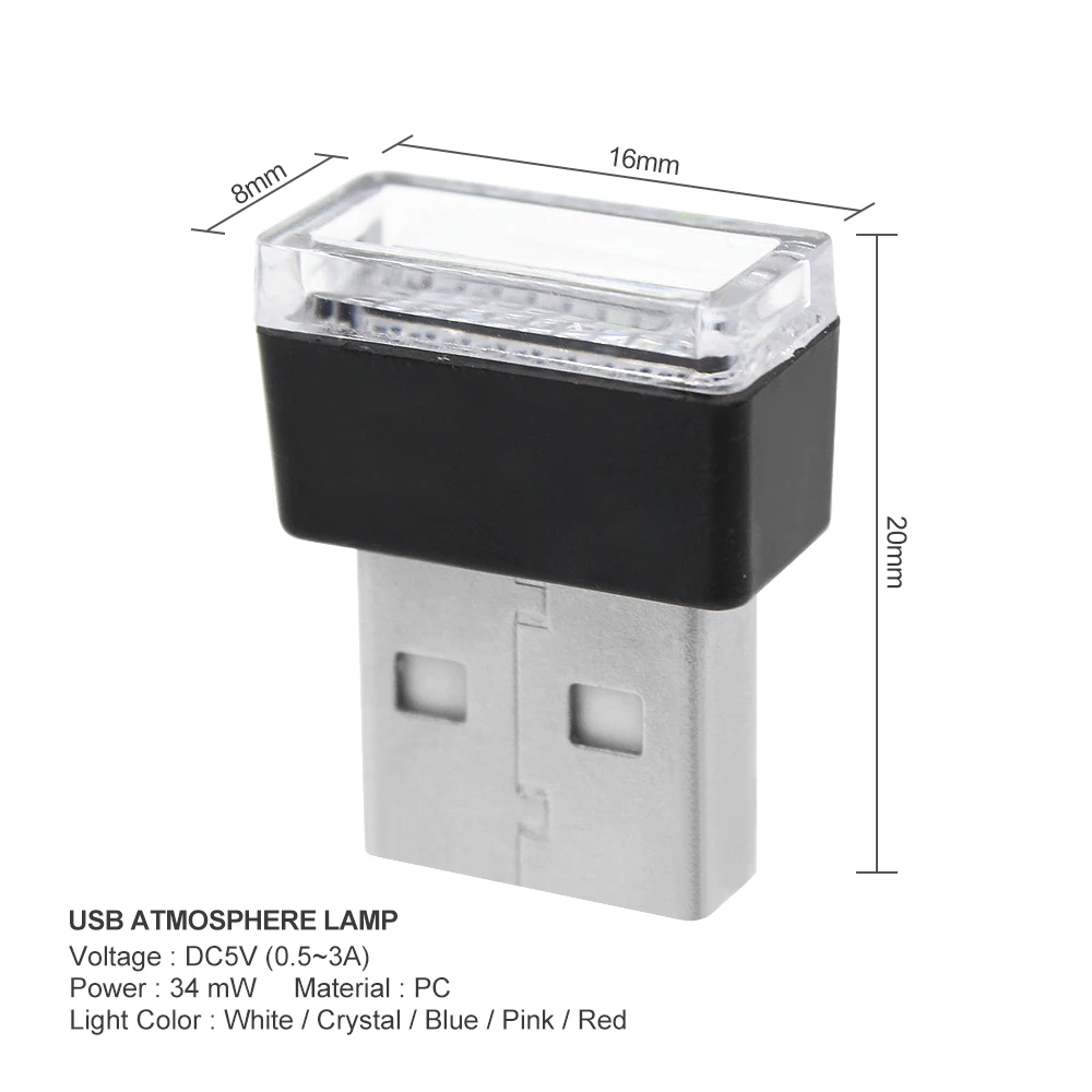 1 шт., 5 цветов, новинка, мини USB СВЕТОДИОДНЫЙ беспроводной автомобильный светильник, лампа для ног, DC 5 В, авто украшение интерьера, атмосферная лампа для стайлинга автомобиля