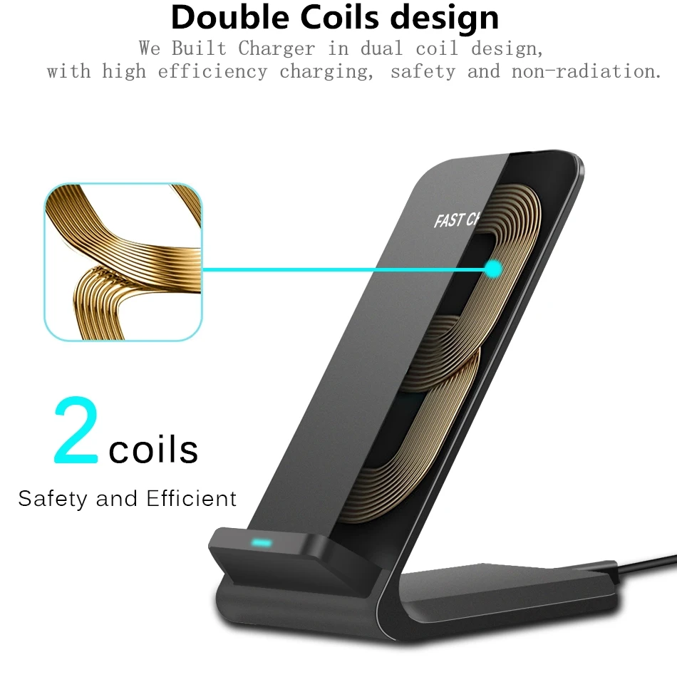 Wireless Charger For iPhone XS Max XR X 8 For Samsung S9 S8 S7 Xiaomi mix 2s Fast Wireless Charging Docking Dock Station