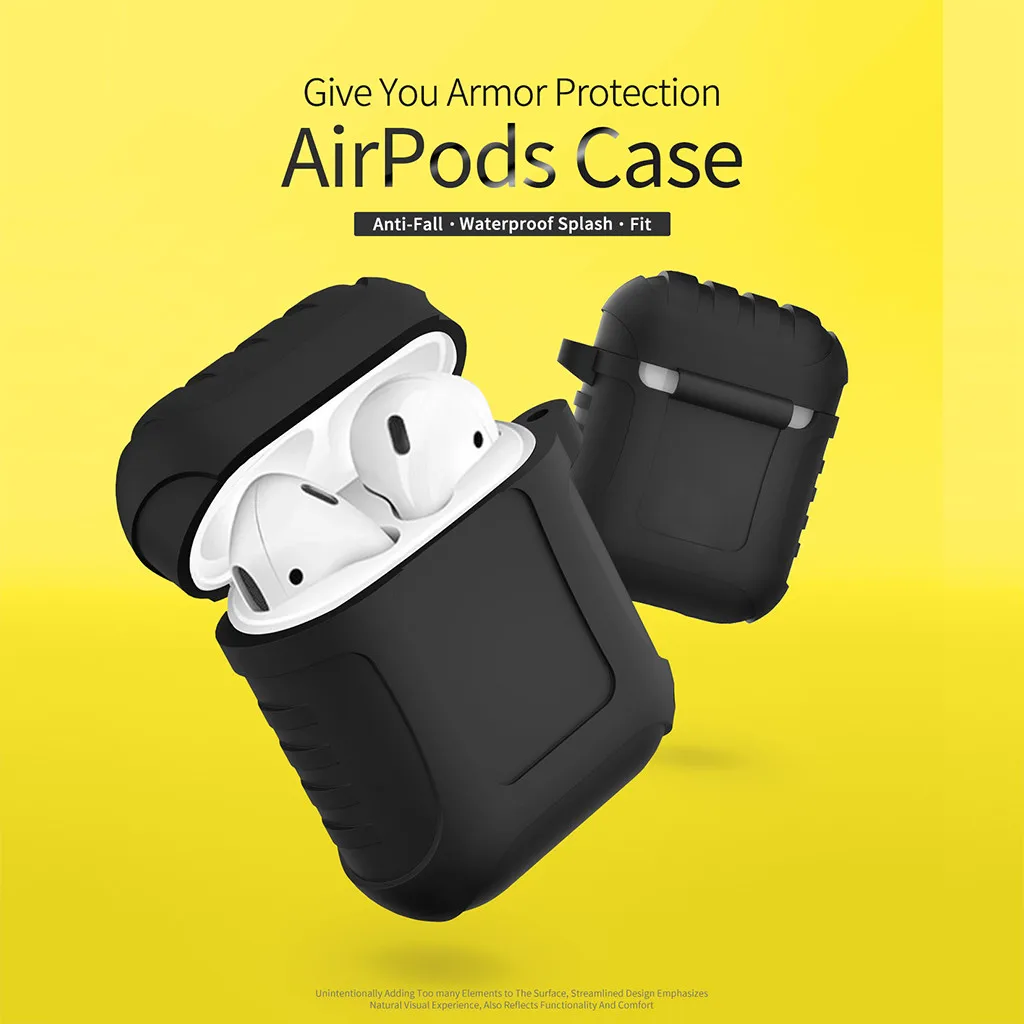 For Air Pods Silicone Case Cover Protective Skin for Apple AirPods 1th with Ear Hook Kablosuz Kulaklk Earbuds Protection