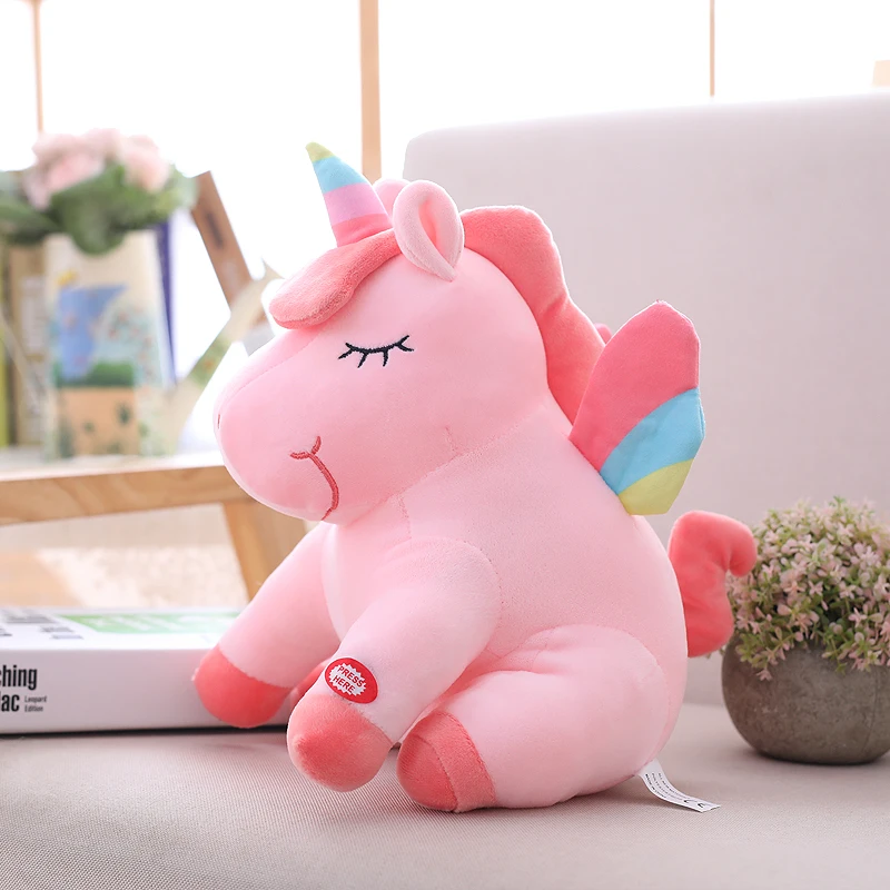 30cm LED Plush Light Up Toys Pink Unicorn Stuffed Animals Plush Cute Pony Horse Toy Soft Doll Kids Toys Christmas Birthday Gifts