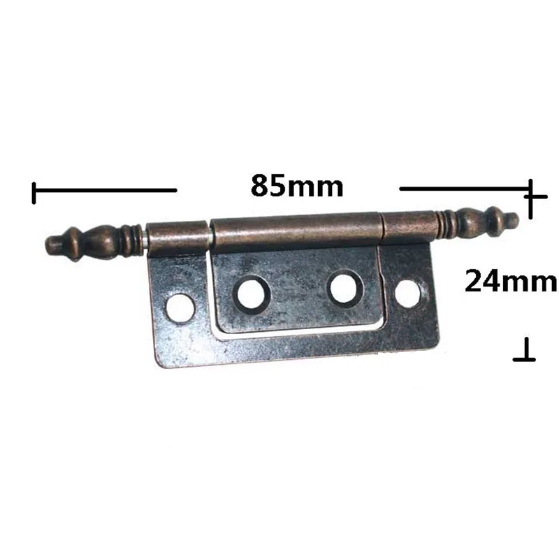 Red Bronze Tone Cabinet Door Luggage Crown Hinge,Wooden Box Decor,Furniture Decoration,Antique Vintage Old Style,85*24mm,2pcs