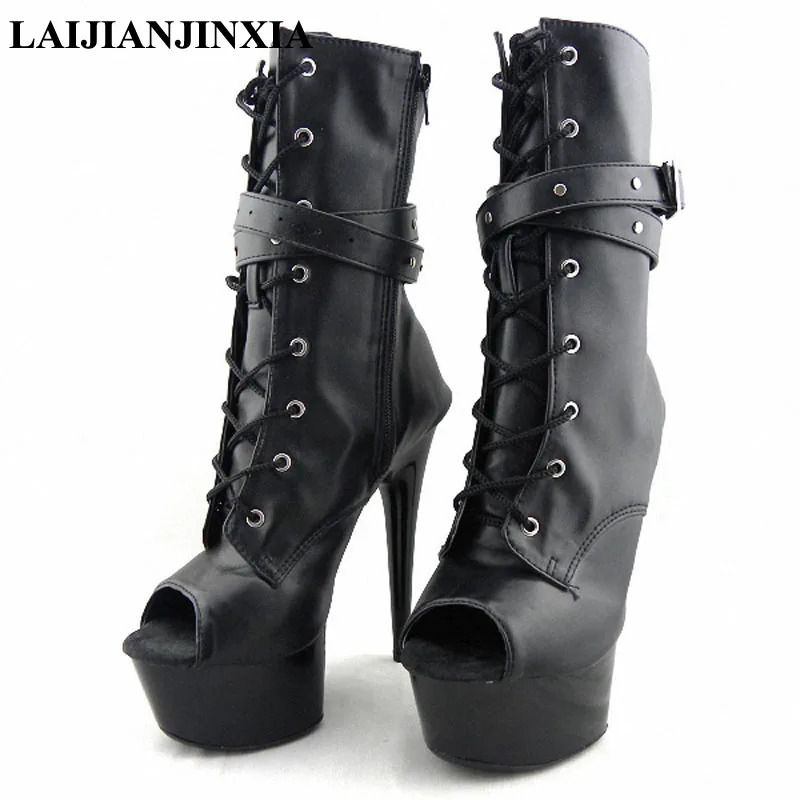 

LAIJIANJINXIA 2018 New Sexy Women 15cm High Heels Night Clubls Knee Boots Platform Shoes Dancing Shoes Pole Dance Shoes