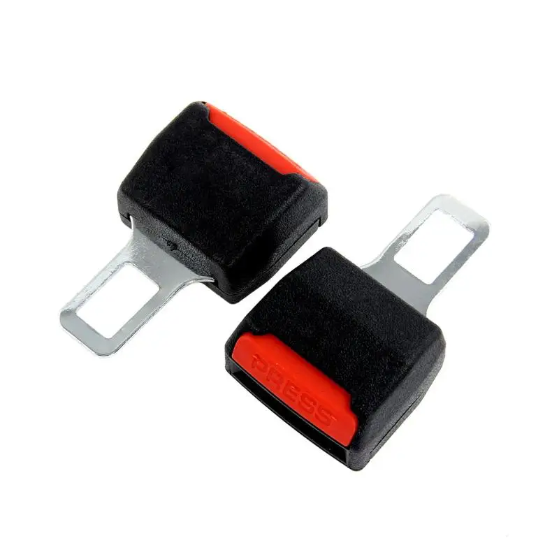 2PCS Universal Car Safety Adjustable Seat Belt Clip Extender Extension Black