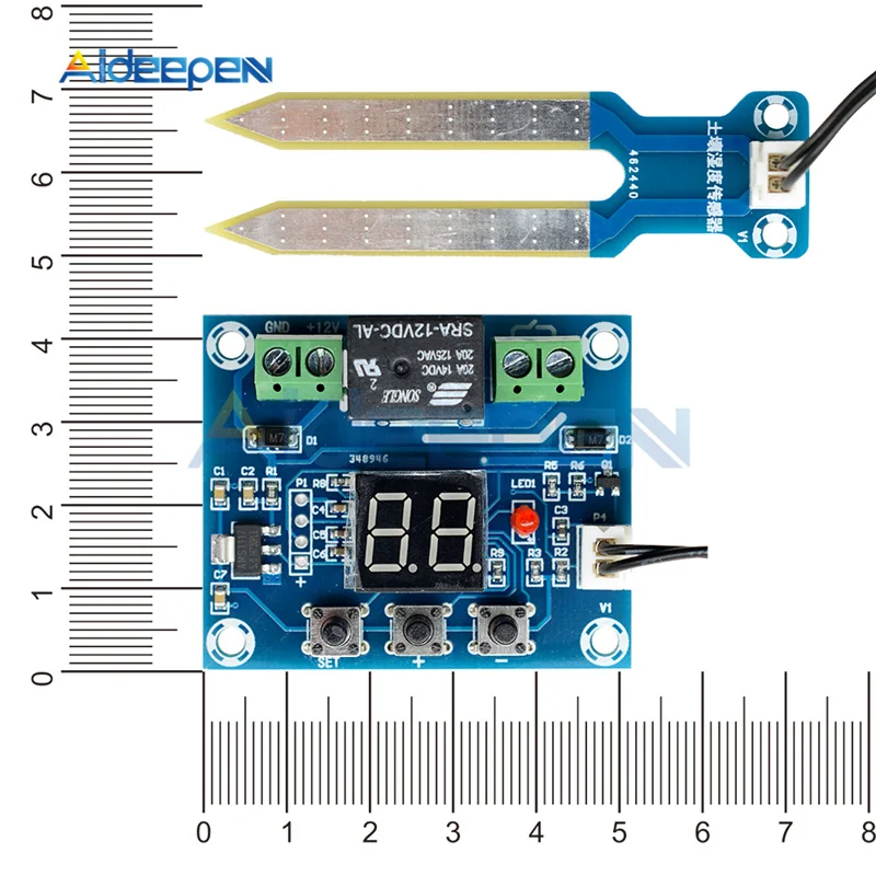 XH-M214 DV 12V 10A красный цифровой Дисплей влажности почвы Сенсор Управление; модуль для полива и орошения Системы автоматический полив Управление доска