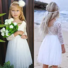 Вечерние платья для маленьких девочек на свадьбу; детские кружевные платья с цветочным рисунком для девочек; Детские костюмы принцессы на Рождество, день рождения