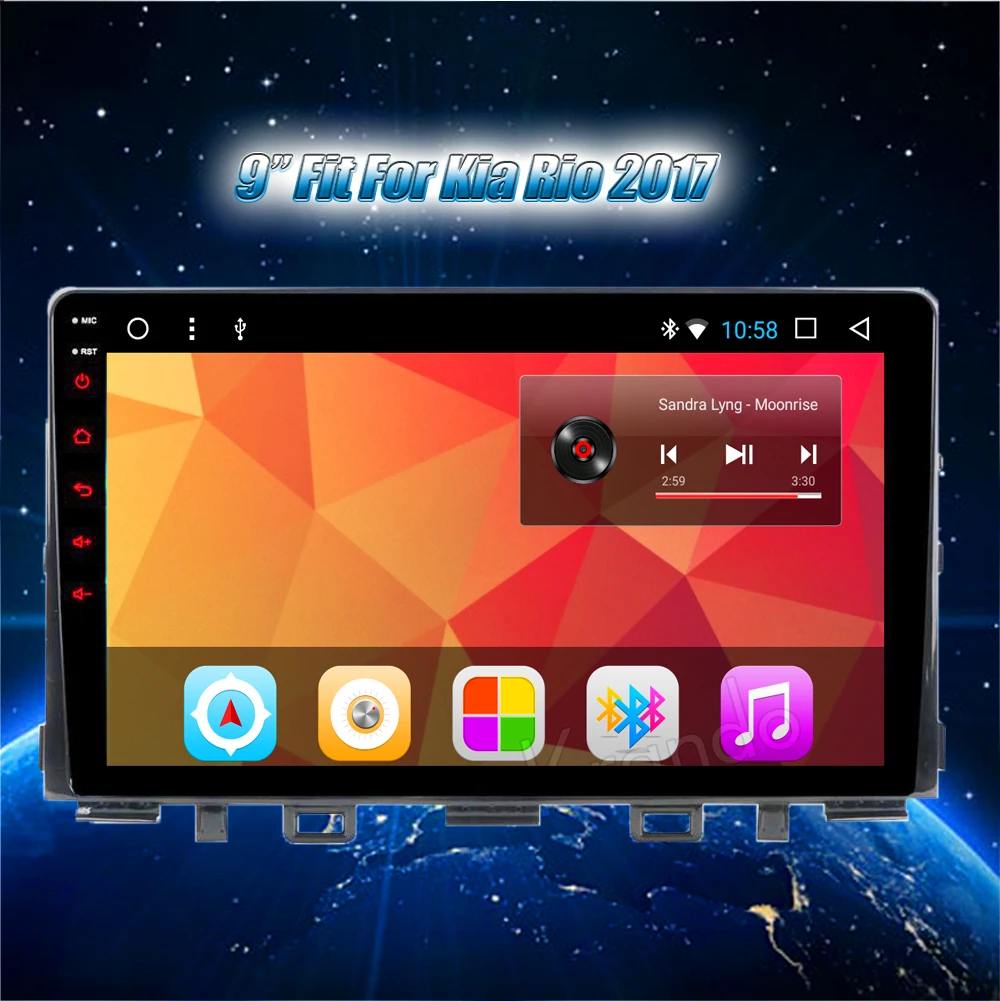Krando Android car radio gps navigation multimedia system for KIA RIO 2017