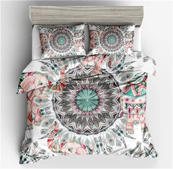 

bohemia 2/3pc 3d comforter bedding sets colou duvet cover set winter Pillowcase twin full queen king size Bedlinen home ornament