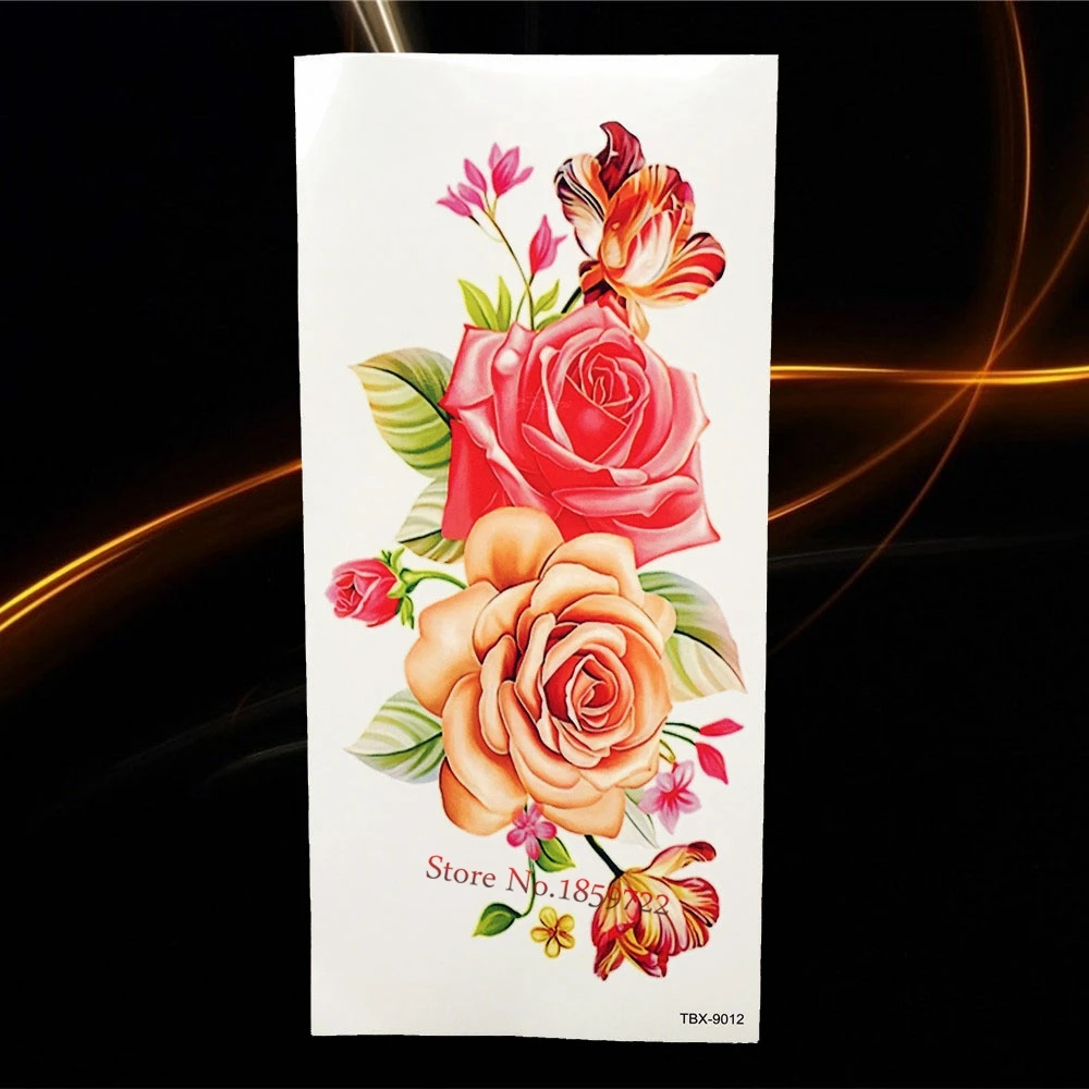 one piece trendy temporary tattoo flower rose clock jewel death one piece trendy temporary tattoo flower rose clock jewel death