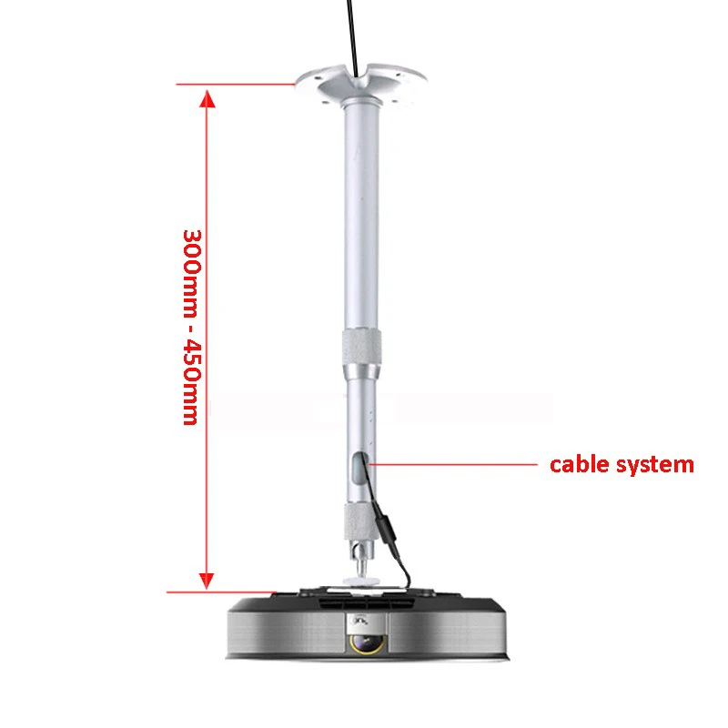 

PMA-M1-3045 universal aluminum height adjustable mini projector desk stand 360 rotate tilt mini projector ceiling bracket mount