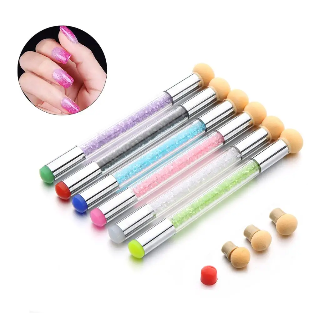 

Hot Double Head Silicone Stamper Sponge Nail Gradient Brush Painting Shading Pen Nail Art Brush
