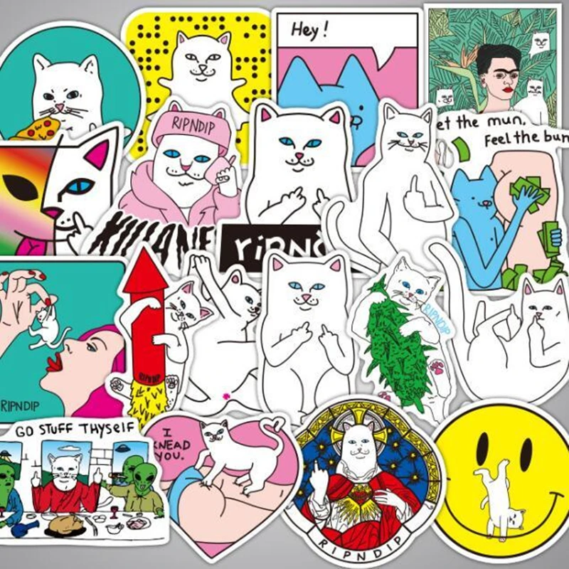 

50pcs/Lot Graffiti Anime Cartoon Ripndipp Stickers For Luggage Suitcase Car Skateboard Adesivi PVC Waterproof Stickers Pegatinas