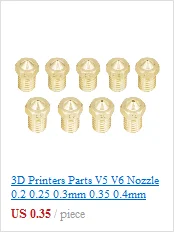 3D-принтеры M7 Нержавеющая сталь MK10 сопла 0,2/0,3/0,4/0,5/0,6/0,8 для 1,75 мм 3D-принтеры Запчасти