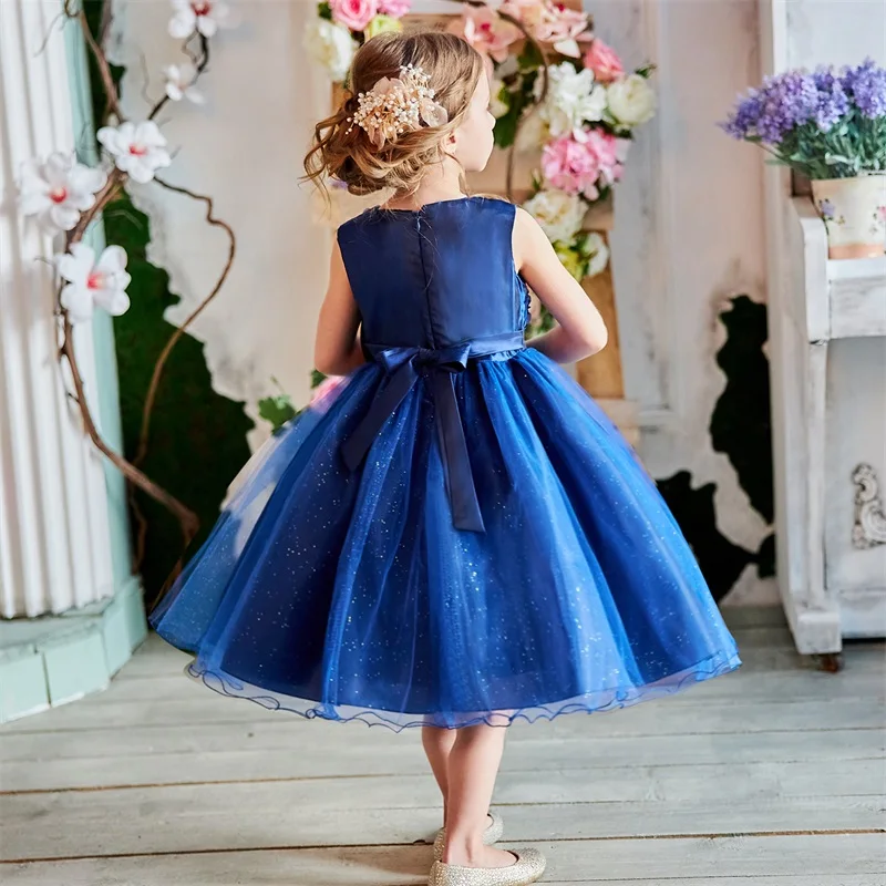 Платье с цветочным узором для девочек летнее платье-пачка на свадьбу, день рождения, Детские платья для девочек, детская одежда платье для девочек-подростков 8, 10, 12 лет