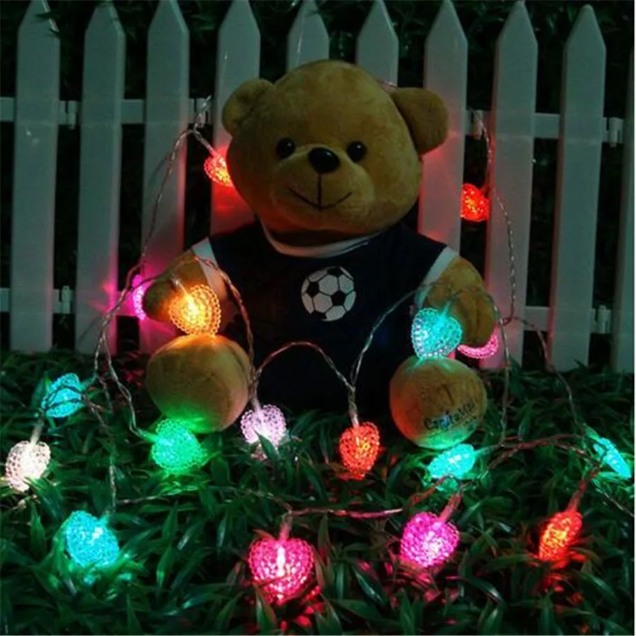 

5M 30 LED love heart Fairy String Lights Battery Operated for Christmas Party Wedding Outoodr bedroom Garland Decorations
