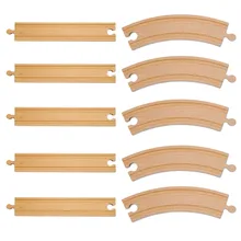 10pcs lot Classic Traditional DIY Wooden Tomas and Friends Railway Train Track font b Toys b