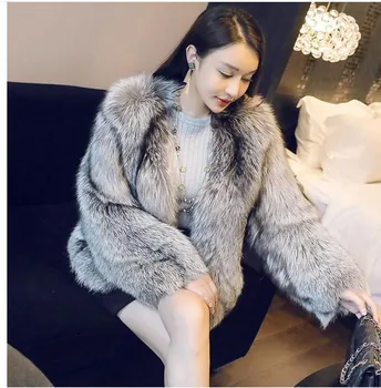 

Anti-Season S/4Xl Womens Short Slim O-Neck Manmade Fur Jackets Female Faux Fur Elegant Faux Fur Coats Fur Plus Size Outwear J129
