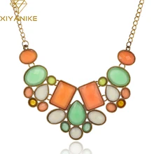 Новинка, Массивное колье, модные подвески, геометрический воротник, драгоценный камень, бижутерия с бисером, ожерелье s& Кулоны, Женские Ювелирные изделия, Макси ожерелье, XY-N460