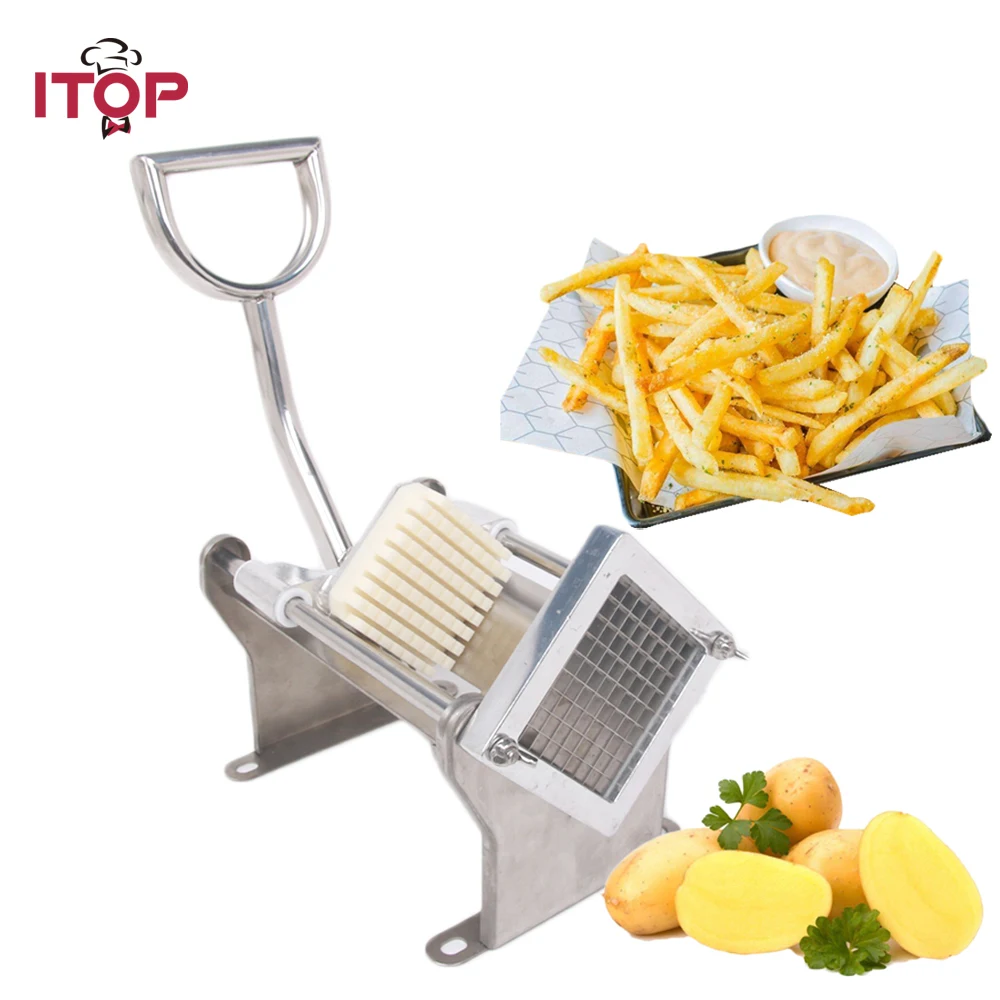 

ITOP Manual Potato Chip Cutters French Fries Cutter Machine Potato Carrot Stainless Steel Vegetable Fruit Slicers With 3 Blades