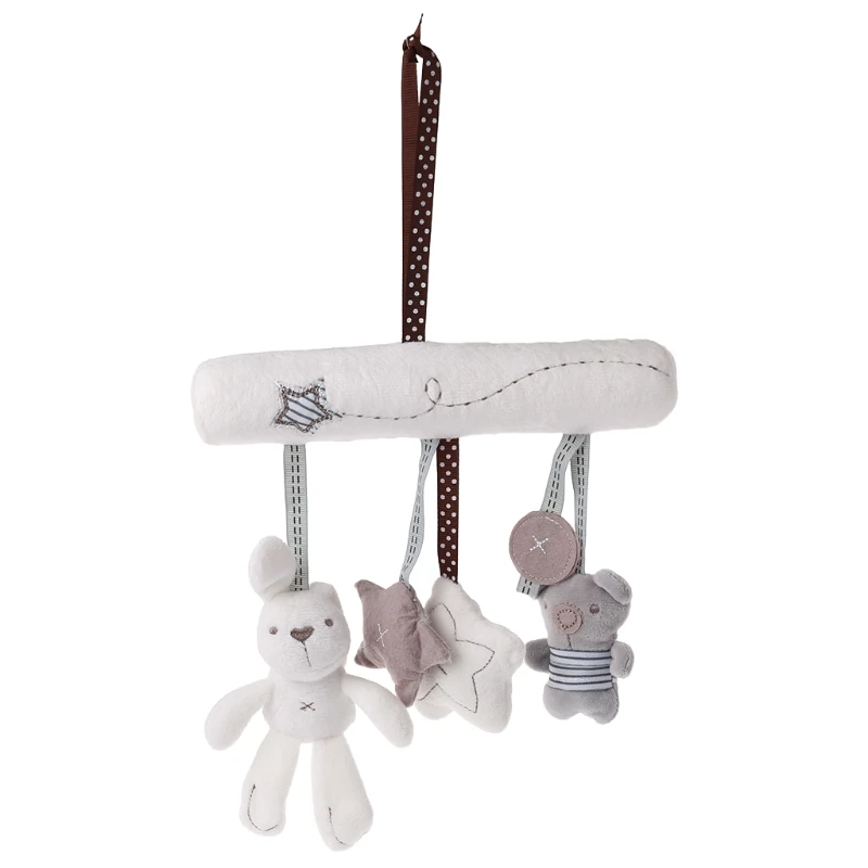 Плюшевая кукла висит кровать Детские коляски автомобиля игрушки милый кролик звезда фаршированные колыбели