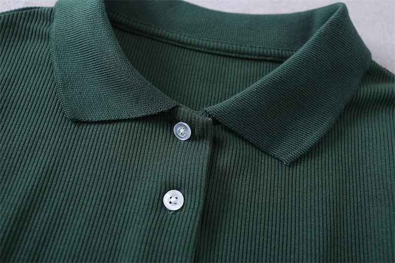 Women Short Sleeve Collared Button Up Crop Top Opaque Buttons T-shirt