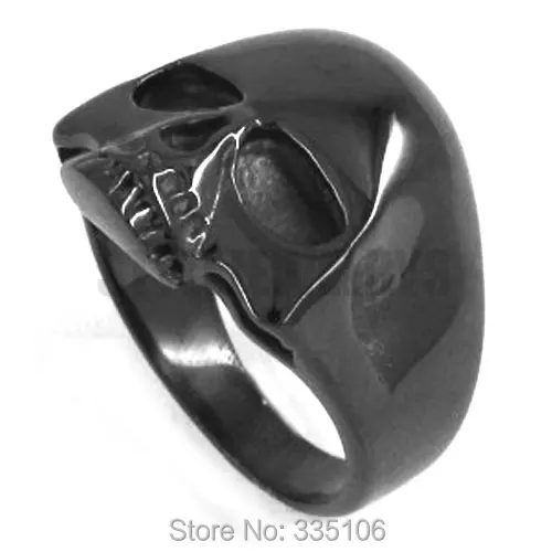 Classic Skull Biker Ring Stainless Steel Jewelry Punk Silver Black Gold Motor Biker Skull Ring Mens Boys Ring Wholesale SWR0036A
