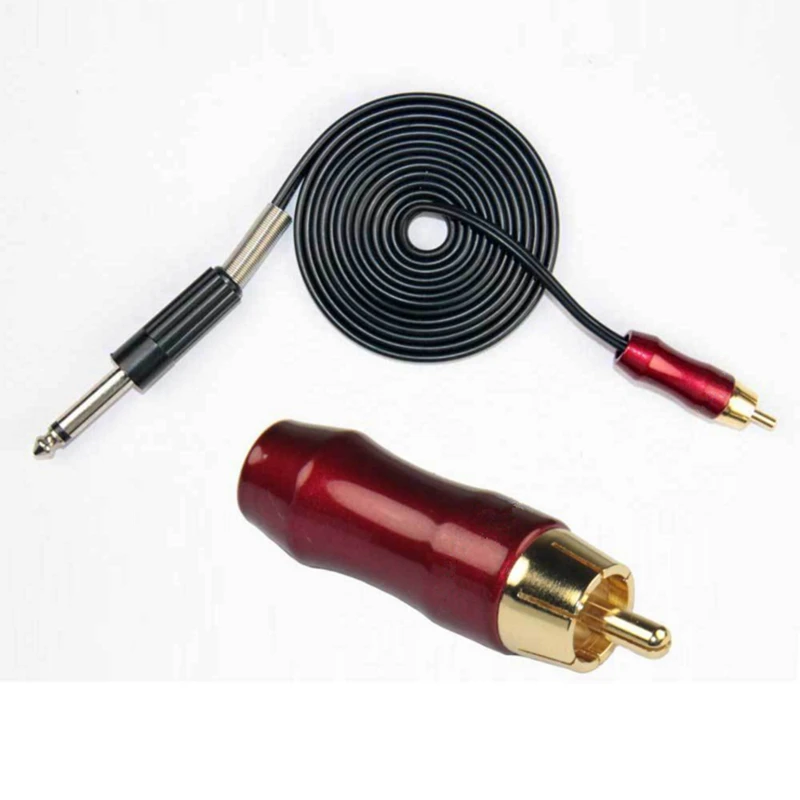 

High Quality Flexible Silicone Black RCA Cord Line 6 Feet Plug For Tattoo Machine Power Supply Wholesale