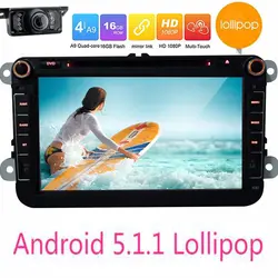 Автомобильный DVD GPS навигатор Android 5.1.1 для VW Volkswagen Golf Polo Леон Jetta Touran EOS Passat Caddy CC автомобиль, радио GPS навигации